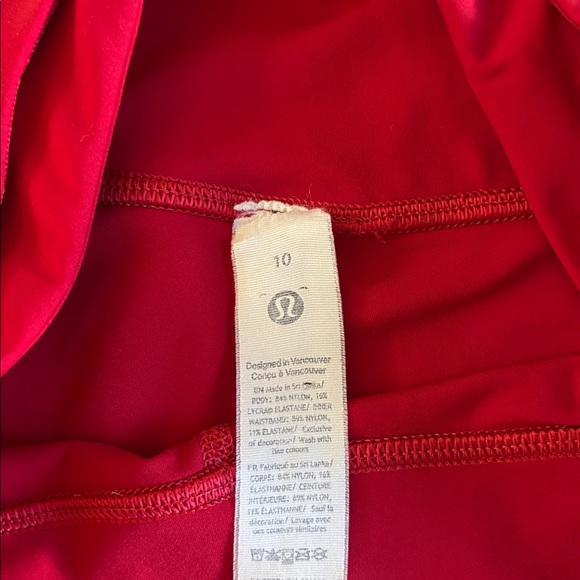 Lululemon Dark Red Fast and Free Leggings With Pockets Size 10 - Picture 9 of 15
